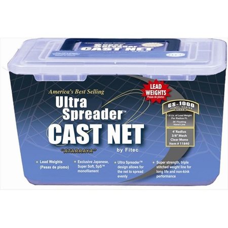 FITEC FITEC 11870 GS1000 Super Spreader Cast Net 7'x3/8" Mesh Clear  Lead  1 lb wt 11870